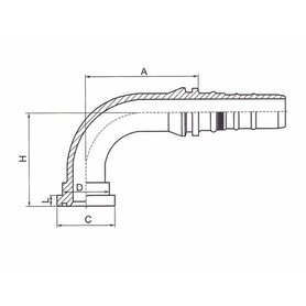 Hydraulická koncovka 25, 1,1/4", SFL-4SH, 90°